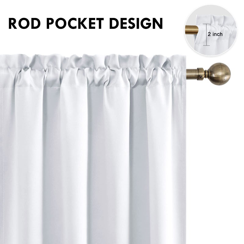 DWCN White Room Darkening Blackout Curtains - Thermal Insulated Privacy Energy Saving Window Curtain Drapes 52 x 63 inch Length, Set of 2 Bedroom Living Room Curtains - Image 4
